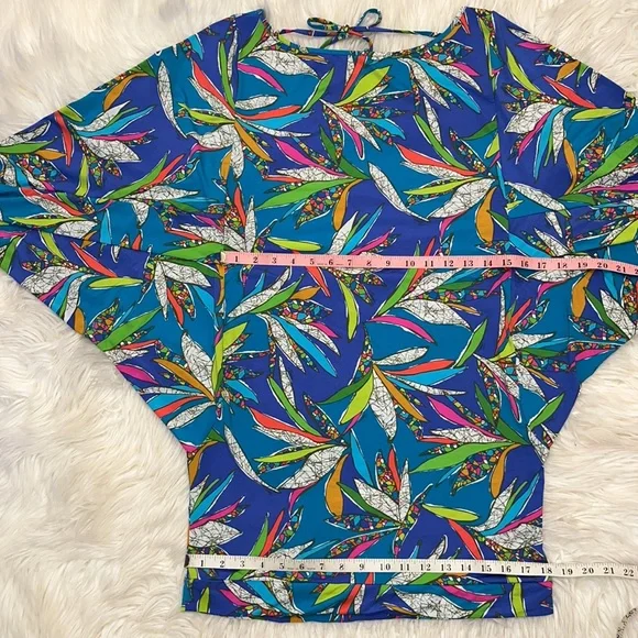 NWOT Trina Turk Multicolored Floral Print Swim Cover-Up Tunic Dress - Picture 3 of 11